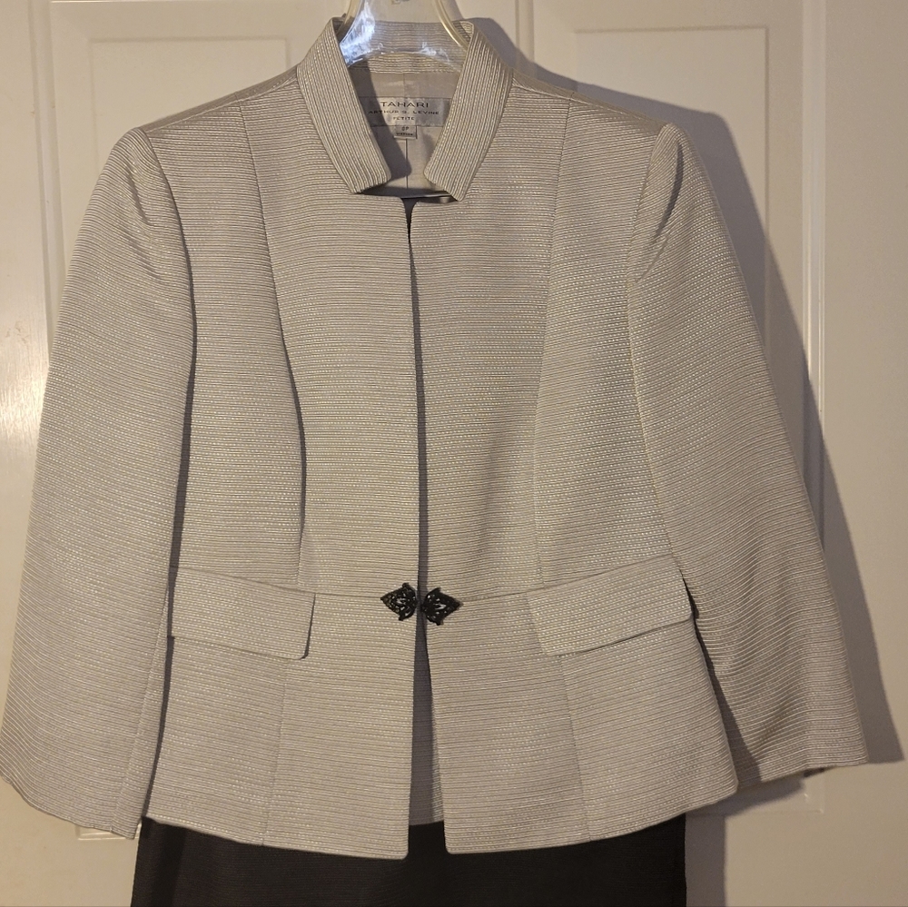 NWT 3pc Silver/Black skirt suit
